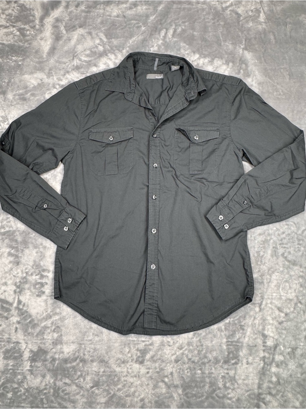Bruno Dark Grey Casual Long Sleeve Button Up Shirt